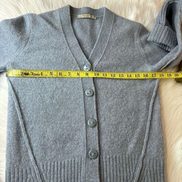 ALLSAINTS Rufa Wool Blend Cardigan In Blue Smoke Size XS - Picture 9 of 13